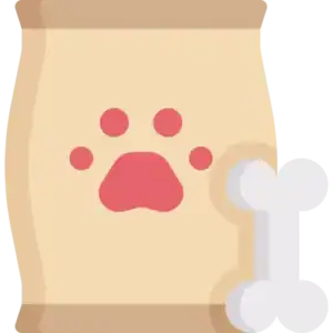 Alto: Falda de papel con huella de pata de perro, ideal para mascotas.