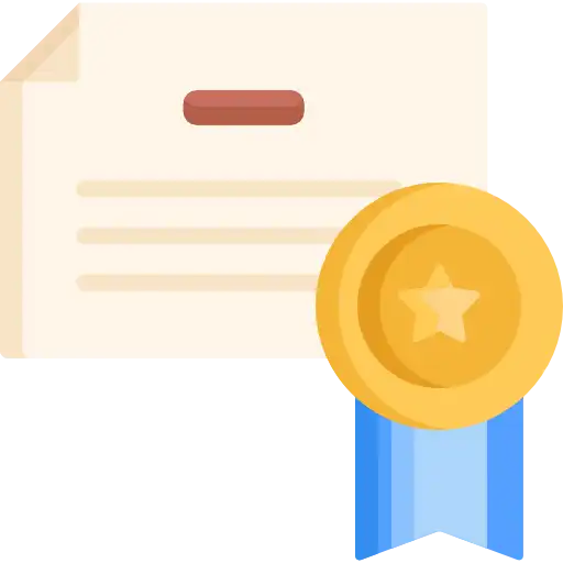 Medalla de premio con certificado y lazo azul para juguetes y accesorios de peluche.