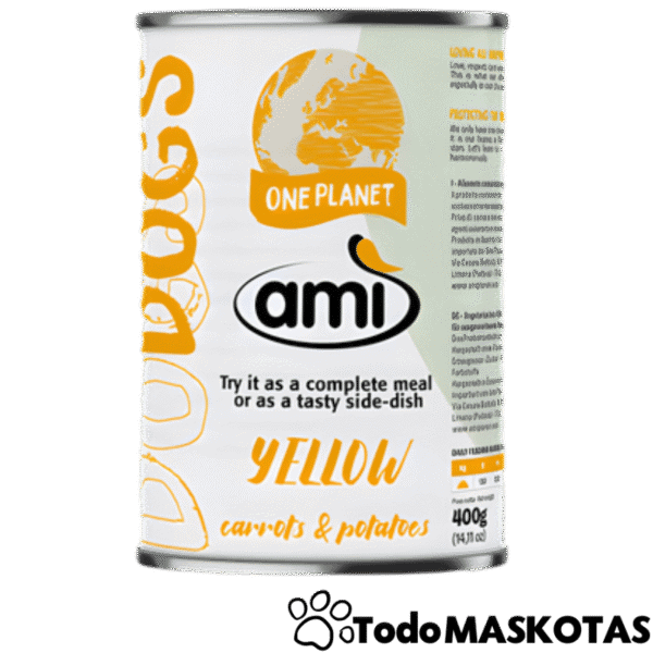 Delicias en conserva de zanahorias y patatas ami, sabor amarillo, 400g, para recetas y snacks saludables.