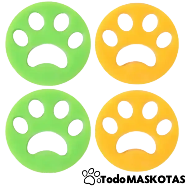 Alt: juguetes de petardo en forma de huella en colores verde y amarillo.