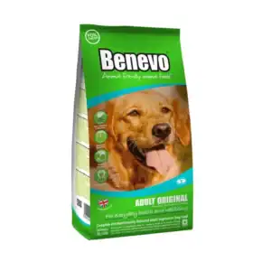 Alimento para perros Benevo, comida vegetal equilibrada para mascotas adultas.