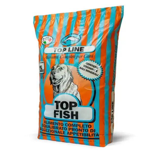Alimento para perros Top Fish, completo y equilibrado, con vitaminas y minerales.