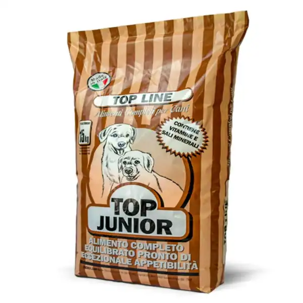 Alimento completo para perros jóvenes con vitaminas y minerales.