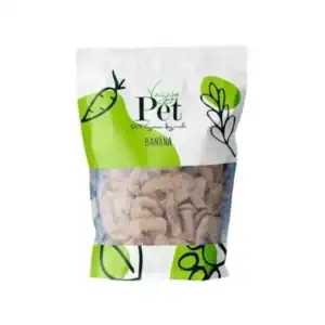 Dulces para mascotas de plátano Veggie Pet en paquete de 100 g.