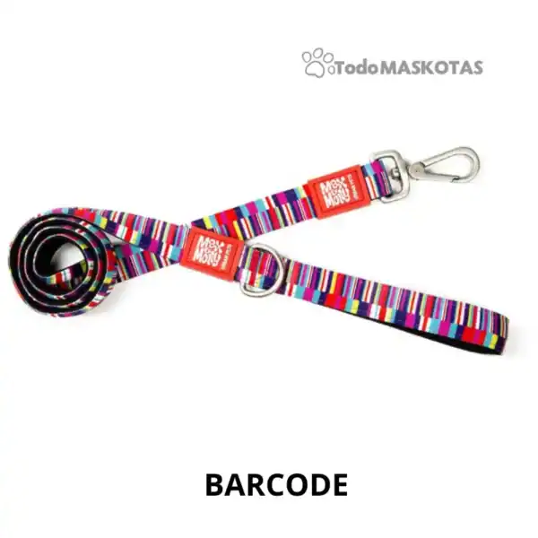 Cualquier correa o cordón de mascota con patrón de código de barras multicolor, ideal para perros y gatos.