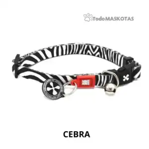 Collar para mascotas estilo cebra, pet collar zebra print, collar animal divertido y resistente, tienda online TodoMASKOTAS.