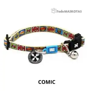 Collar de mascota con diseño de cómic, con charms y accesorios divertidos, para perros y gatos.