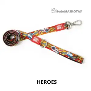 Cuerda para mascotas con estampado de cómics y clip de seguridad, ideal para perros y gatos.