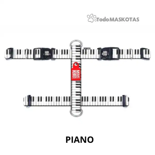 Bastón medidor con forma de teclado de piano, ideal para mascotas y niños en tienda TodoMASKOTAS.