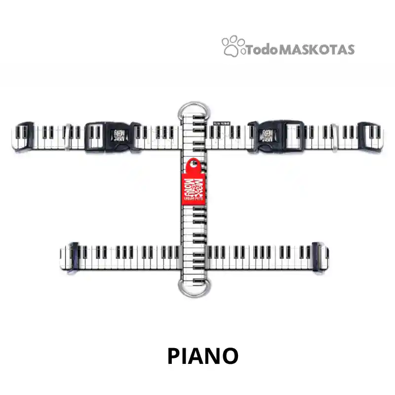 Bastón medidor con forma de teclado de piano, ideal para mascotas y niños en tienda TodoMASKOTAS.