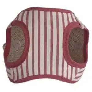 Refugio para gatos en rayas rojas y blancas, ideal para mascotas y decoración de interiores.