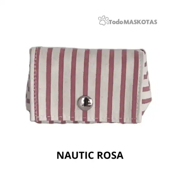 Náutica rosa con rayas, porta objetos para uso en barcos y yates, estilo náutico y marinero.