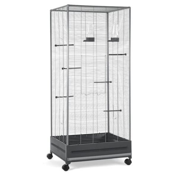 Jaula para aves de tamaño grande, con ruedas y puertas de acceso fácil. Ideal para mascotas en hogares y tiendas de mascotas.