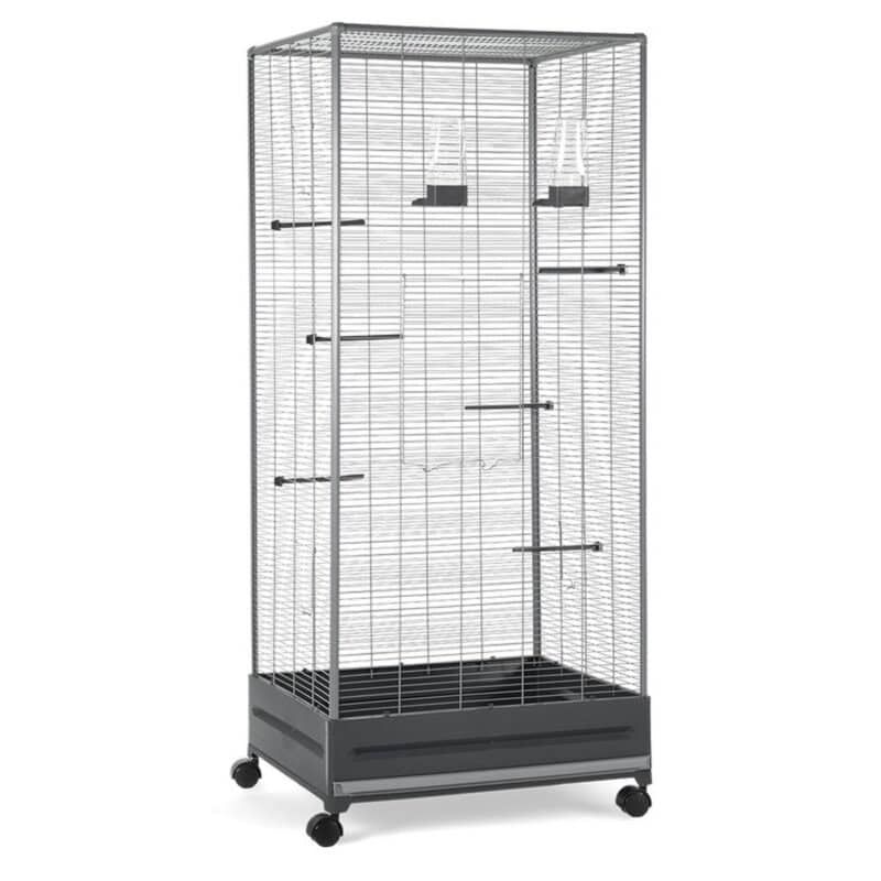 Jaula para aves de tamaño grande, con ruedas y puertas de acceso fácil. Ideal para mascotas en hogares y tiendas de mascotas.