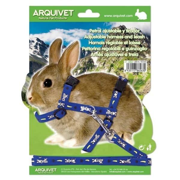 Petral ajustable y tirador para conejos, arnés de seguridad para mascotas, talla 10mm.