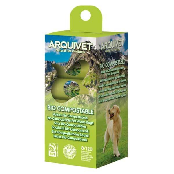 Bolsas biodegradables para mascotas, compostables y ecológicas, ideal para basura de animales.