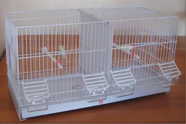 Jaula de aves con comederos y perchas, ideal para loros y pájaros en tienda online TodoMASKOTAS.