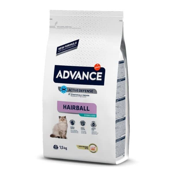 Advance pienso para gatos, cabello tratado, control de peso y cuidado urinario. 1,5 kg.