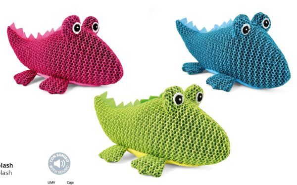 Cangrejo de peluche color rosa, azul y verde, perfecto como regalo divertido y suave para niños.