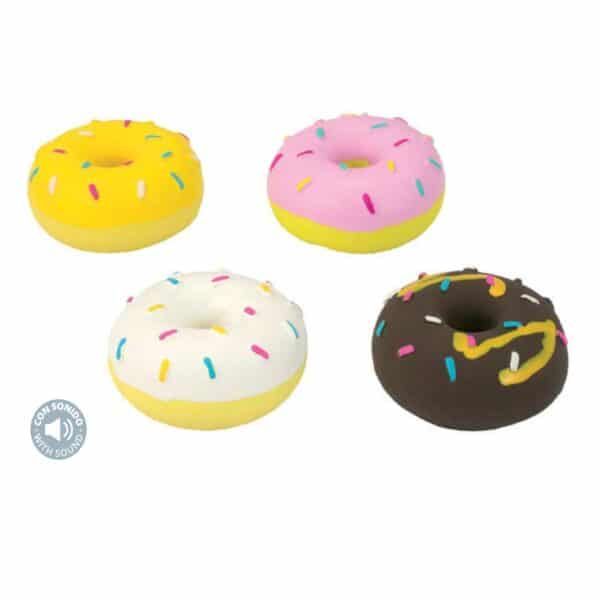 Dona de felpa con forma de donut con glaseado y sprinkles en diferentes colores.