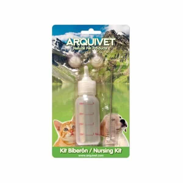 Botella de biberón para mascotas y kit de lactancia para animales.
