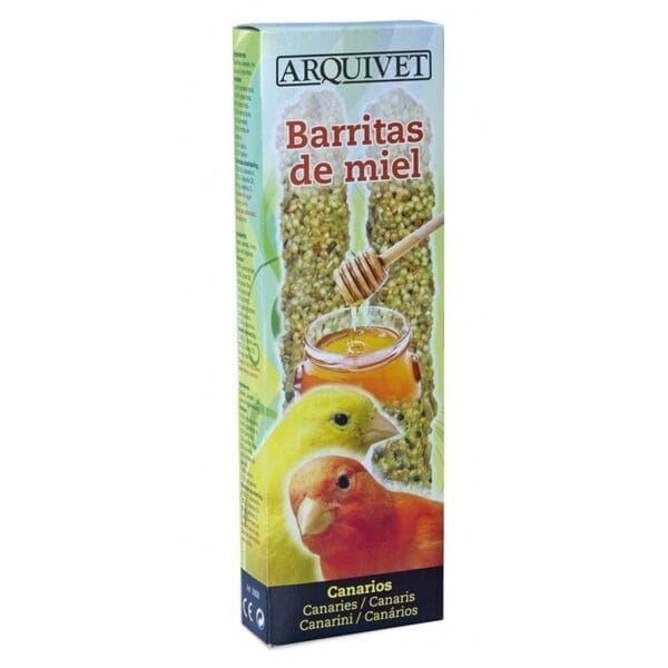 Barritas de miel para canarios y aves, snack natural con melaza y semillas.
