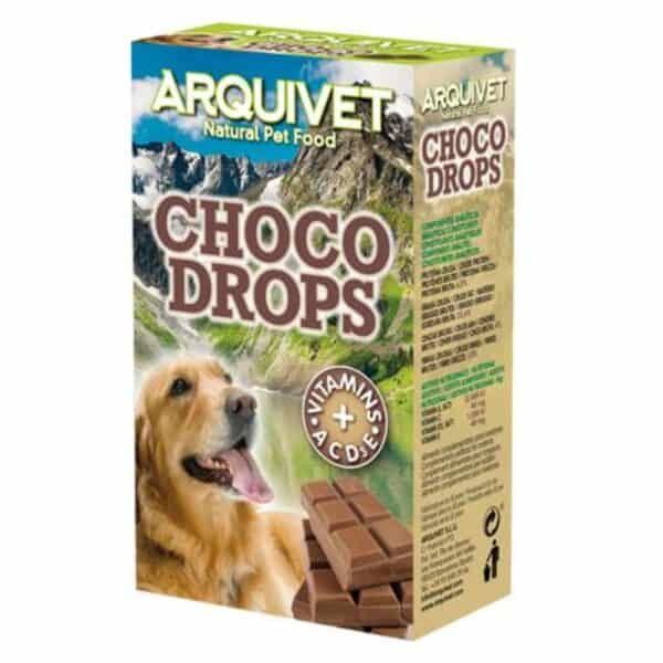 Chocolates para perros Choco Drops de Arquivet, snack natural y saludable para mascotas.