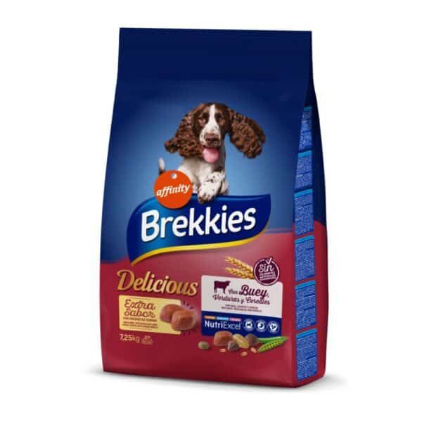 Brekkies pienso para perros con sabor delicioso y nutrientes esenciales, ideal para la alimentación de tu mascota.