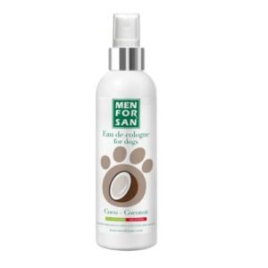 Spray de colonia para perros, olor a coco, Men For San, higiene y frescura canina.