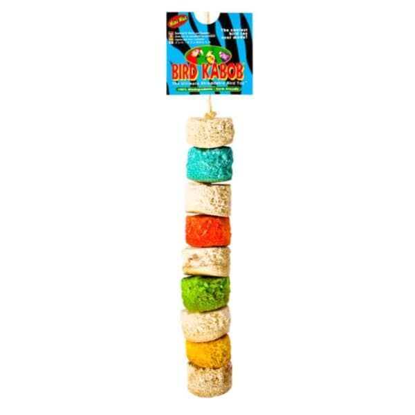 Colgador de madera con marshmallows de colores para juegos y decoraciones en tienda online TodoMASKOTAS.