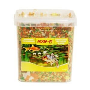 Colorante para acuarios en contenedor de 1 kg de aqua-k para decoración de acuarios y peces tropicales.