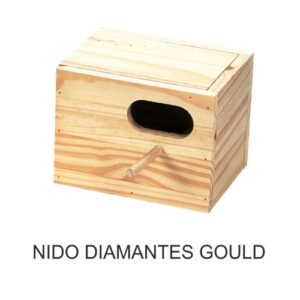Caja de madera para pájaros Nido Diamantes Gould para aves exóticas y pequeños animales en tienda online TodoMASKOTAS.