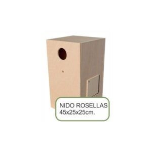 Caja nido de roedores de madera de 45x25x25cm para mascotas.