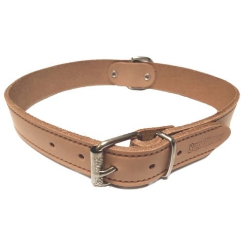 Correa de cuero para mascotas, collar ajustable para perros y gatos.