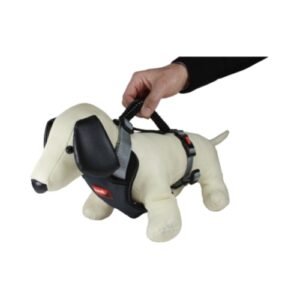 Perro de peluche con arnés y correa para mascotas, tamaño grande, ideal para juegos y decoración.