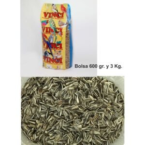 Bolsa de semillas de girasol de 600 g y 3 kg para mascotas y aves.