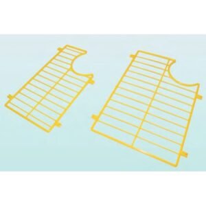 Rejilla de ventilación para mascotas en color amarillo, compatible con transportines y jaulas.