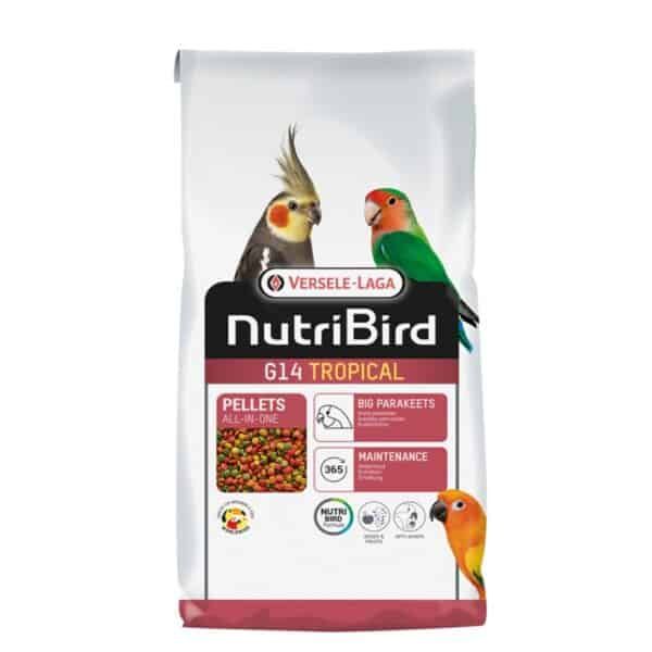 Alimento para aves tropicales NutriBird G14 Pellets de 365 días de mantenimiento.