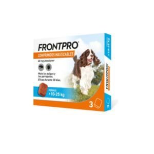 Suplemento antimoltes para perros Frontpro, control de pulgas y garrapatas en mascotas.