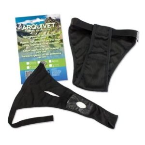 Arnés de protección sanitaria para perros, ideal para paseos seguros.