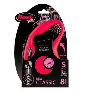 Flexi correa de perro pequeña, resistente y multiuso, ideal para paseos y entrenamientos seguros.