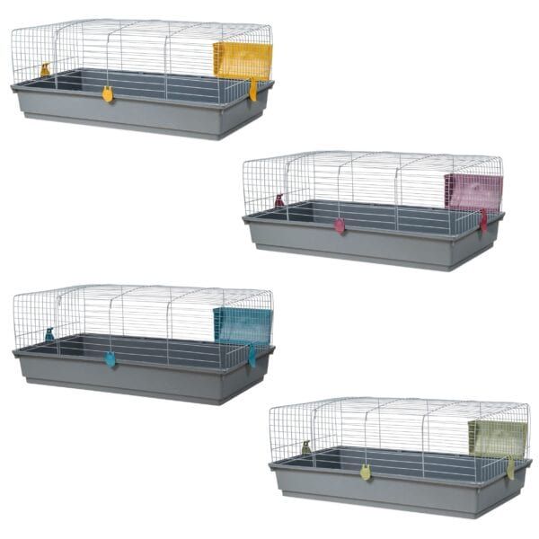 Cuna para mascotas con malla y bandeja extraíble en varios colores.