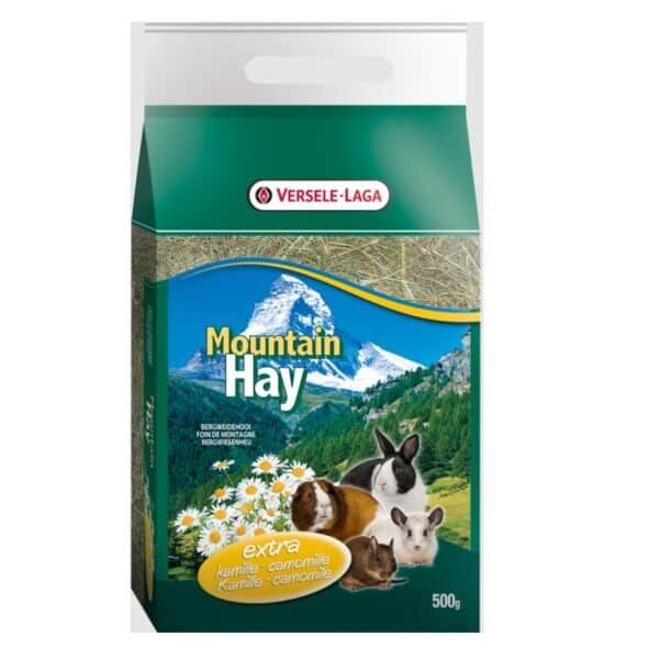 Versele-laga Mountain Hay comida para roedores y conejos en envase de 500g.