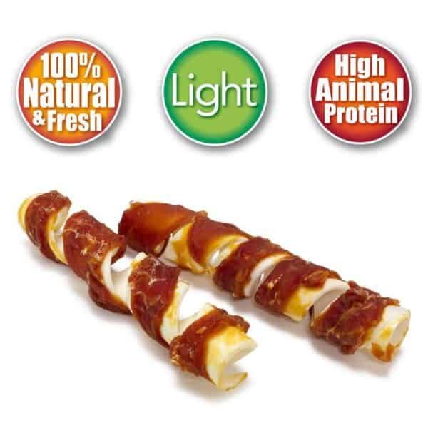 100% Natural y Fresh, Light y High Animal Protein en Snacks para mascotas.