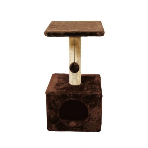 Dorado árbol para mascotas con plataforma y bola de entretenimiento.