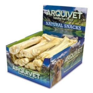 Hueso de carne natural para mascotas, snack saludable para perros.