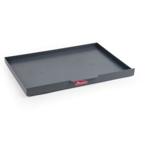 Pedrería bandeja de servicio para alimentos y productos, resistente y práctica para tiendas y eventos.