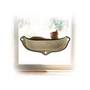 Gato descansando en árbol para gatos en una ventana, accesorio de mascotas de TodoMASKOTAS.