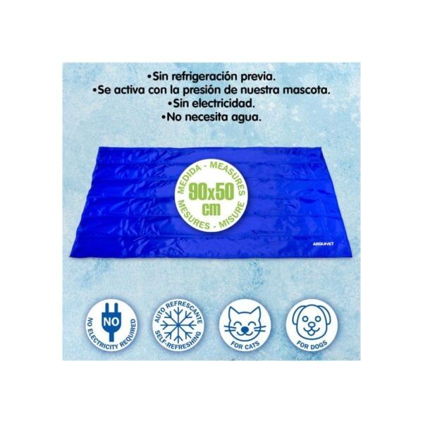90x50 cm esterilla para mascotas, autoenfriante, sin electricidad, fácil de activar, ideal para gatos y perros, sin necesidad de agua.