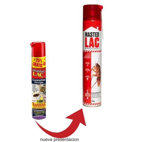 Spray anti-cucarachas Master LAC con fórmula eficaz para control de plagas en hogares.